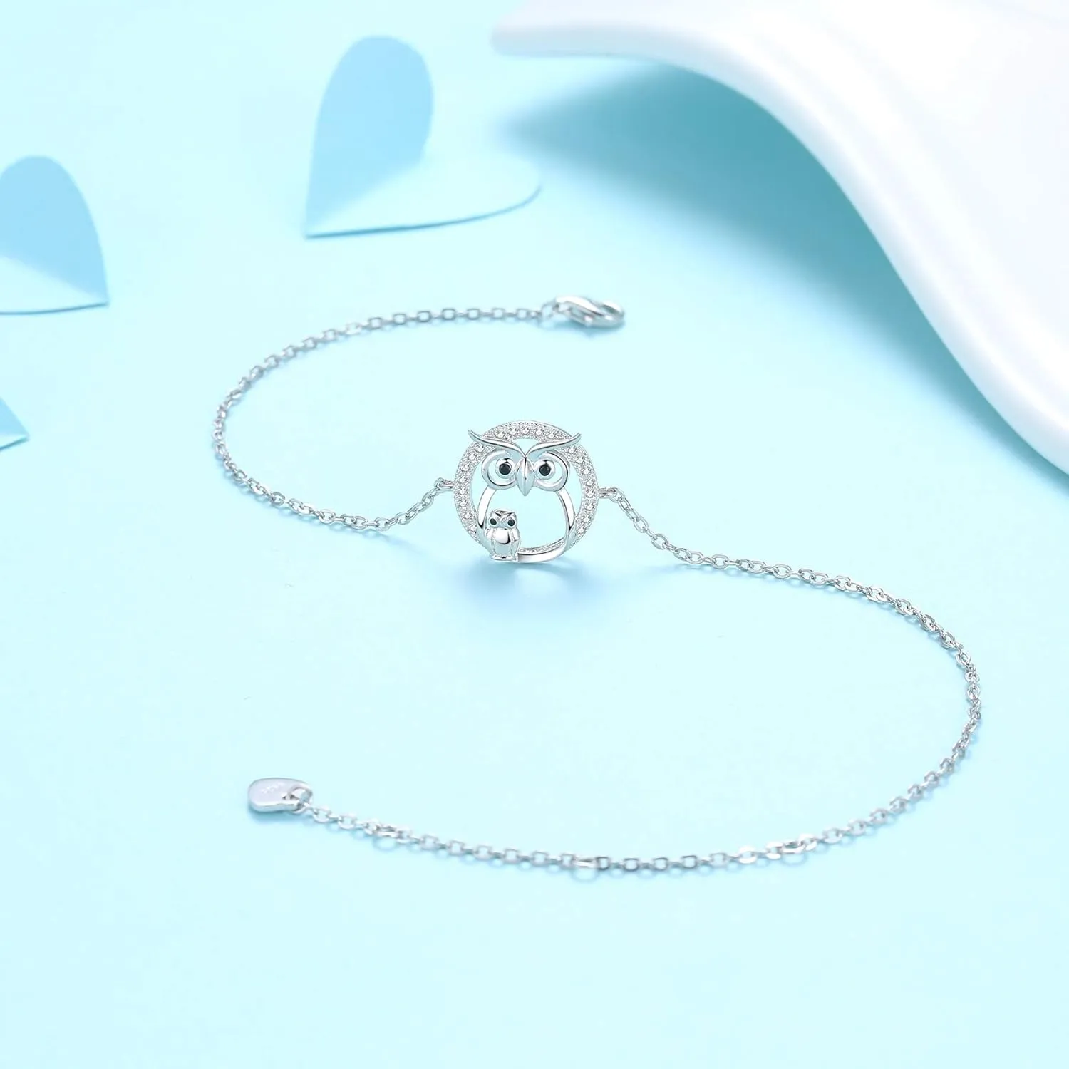 Opal Bracelet Anklet 925 Sterling Silver Adjustable Opal Turquoise Moonstone Bracelets for Women Opal Heart Bracelet Jewelry Gift for Birthday Christmas