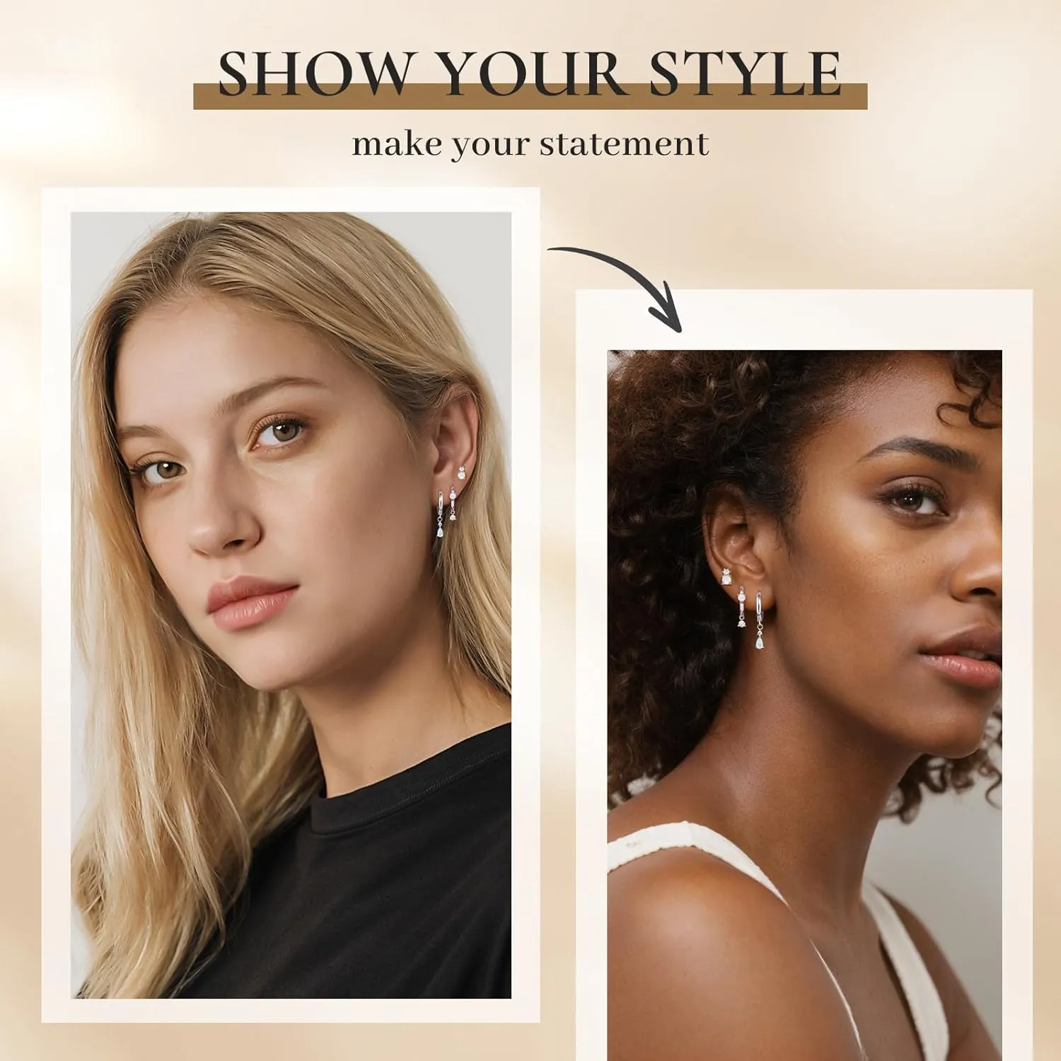 Opal Earrings Set for Women, Valentine Gift for Her, Sterling Silver | 14K Gold, Hypoallergenic S925 Hoop Stud Earrings for Women with Sensitive Ears, Dainty StackableTrendy 2025