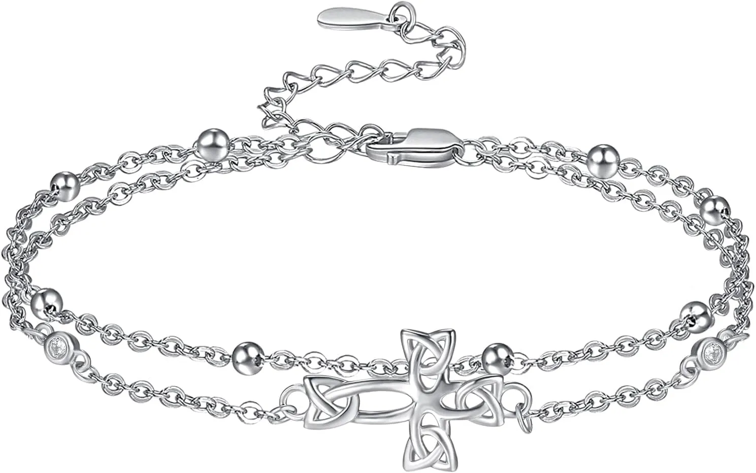 Palpitate 925 Sterling Silver Ankle Bracelet Multilayer Anklets for Women Star, Cross, Infinity, Butterfly Layered Anklet Jewelry