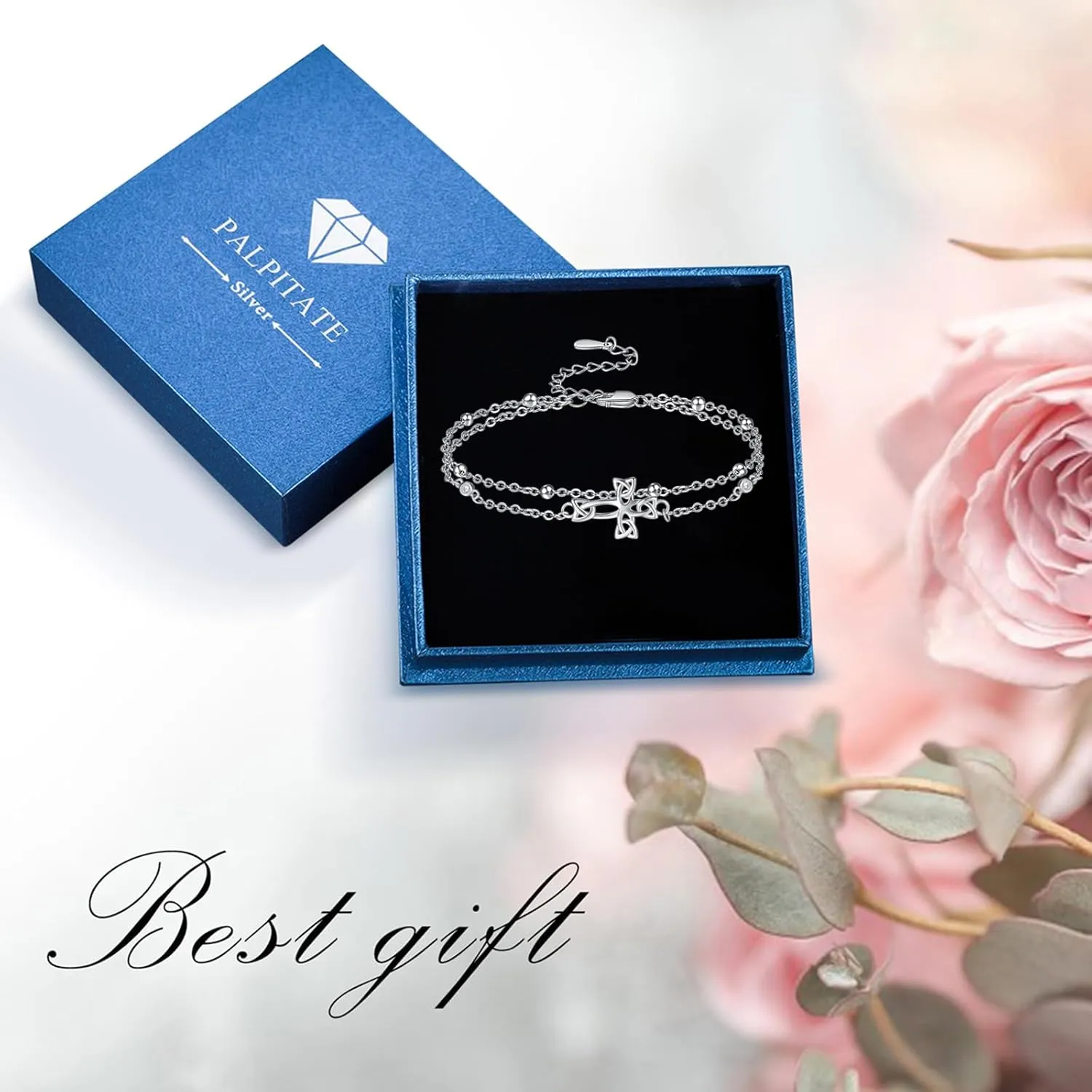 Palpitate 925 Sterling Silver Ankle Bracelet Multilayer Anklets for Women Star, Cross, Infinity, Butterfly Layered Anklet Jewelry