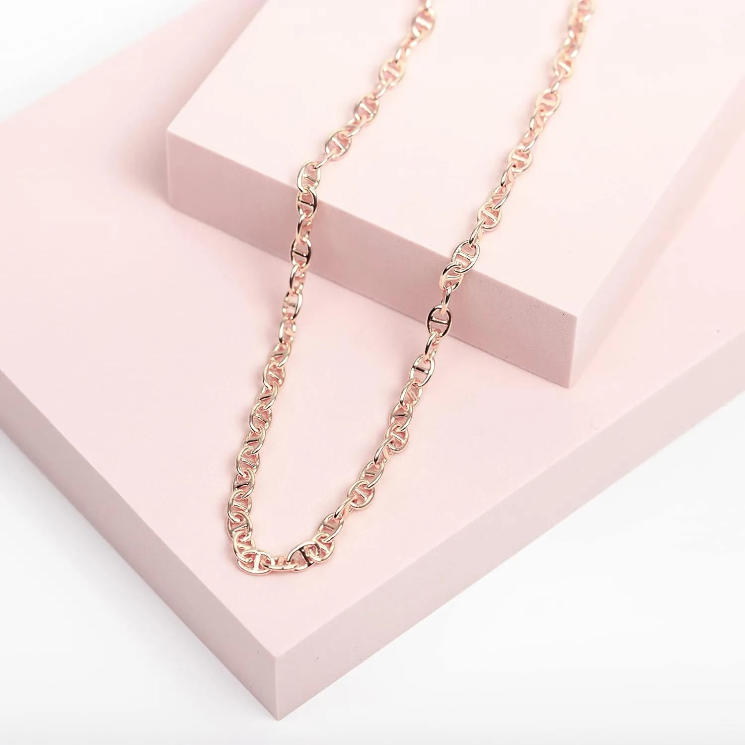 PAVOI 14K Gold Plated Adjustable Link Chain Necklace for Women | Box Rope Sphere Bead Serpentine Anchor Mariner Gold Chain Necklaces