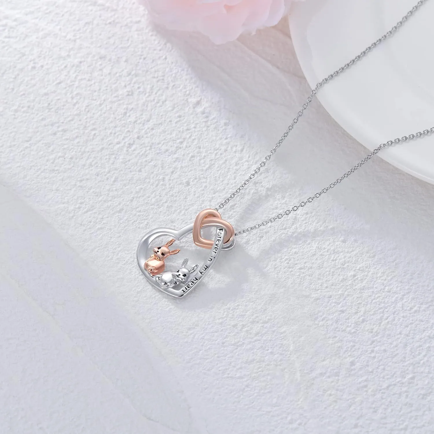 PELOVNY Sterling Silver Rabbit/Cat/Snail/Deer/Unicorn/Monkey/Elephant/Hummingbird/Butterfly Necklace Sterling Silver Animal Themed Jewelry Christmas Halloween Gifts For Women Girls Animal Lover