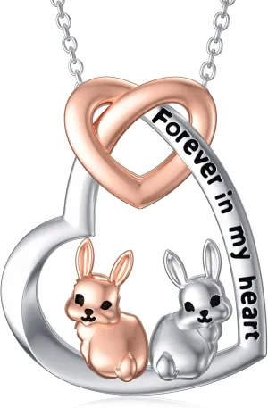PELOVNY Sterling Silver Rabbit/Cat/Snail/Deer/Unicorn/Monkey/Elephant/Hummingbird/Butterfly Necklace Sterling Silver Animal Themed Jewelry Christmas Halloween Gifts For Women Girls Animal Lover