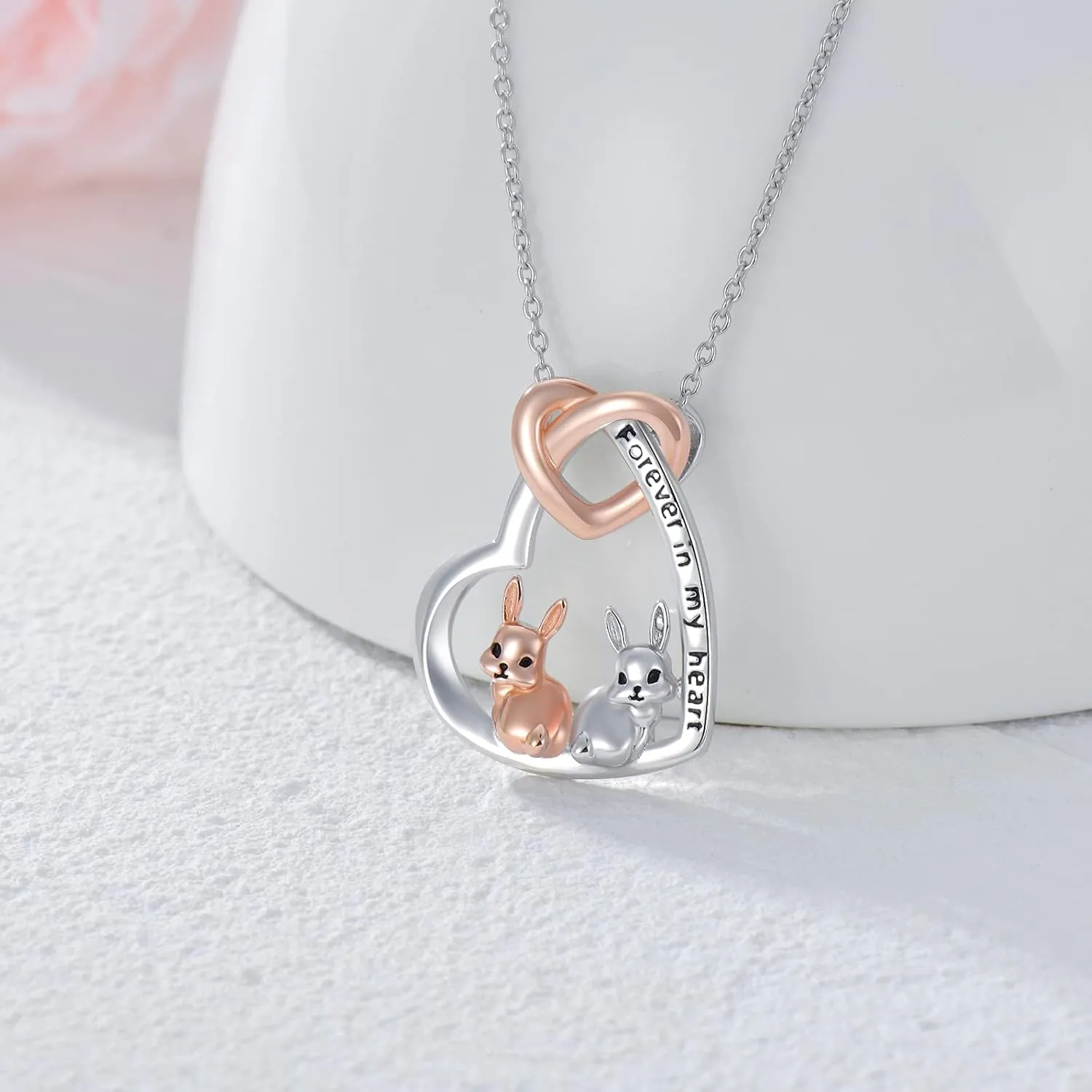 PELOVNY Sterling Silver Rabbit/Cat/Snail/Deer/Unicorn/Monkey/Elephant/Hummingbird/Butterfly Necklace Sterling Silver Animal Themed Jewelry Christmas Halloween Gifts For Women Girls Animal Lover
