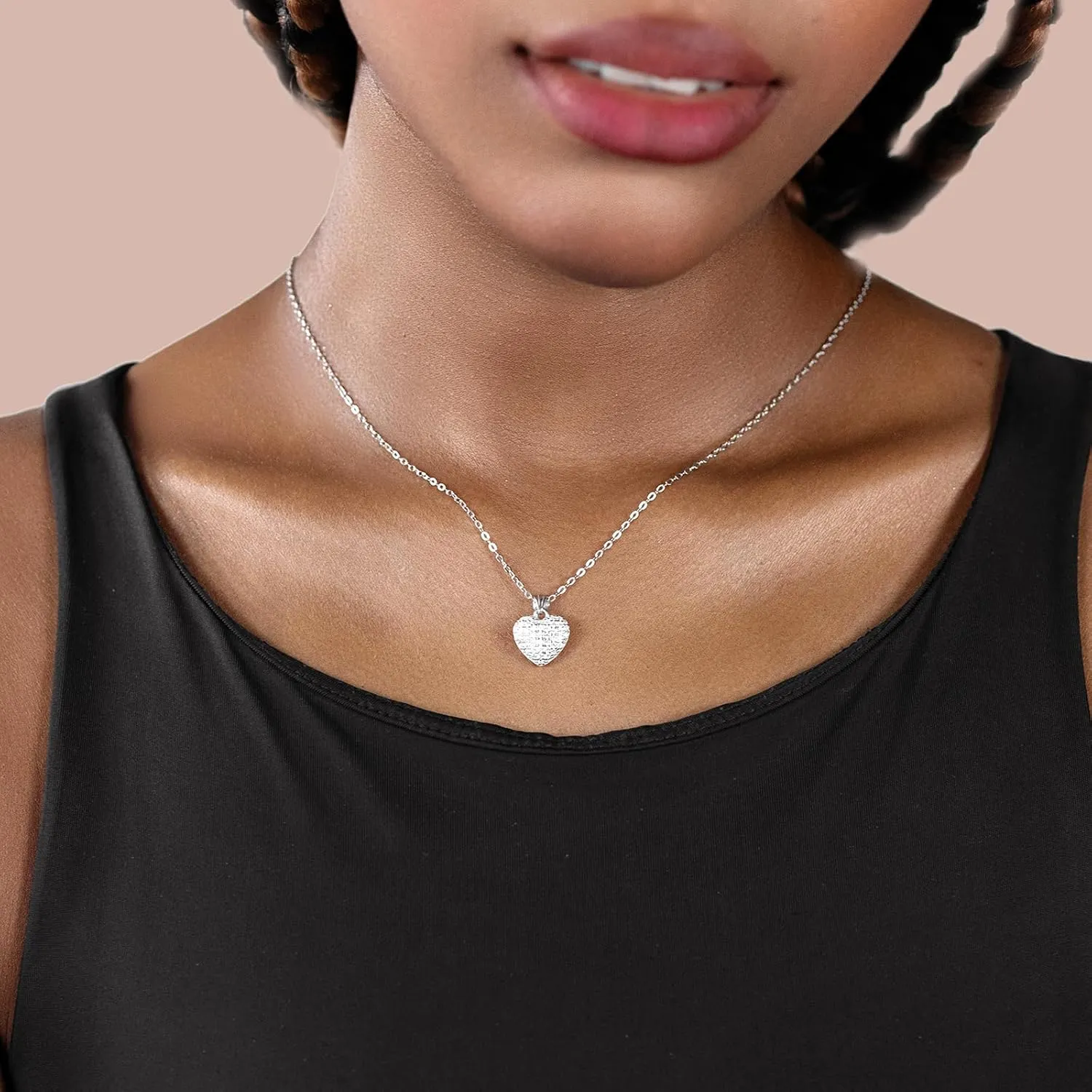 Pendant Necklaces for Women 925 Sterling Silver with Moissanite & Genuine Jewelry, Lucky Clover, Butterfly, Pink Crystal Heart Design, 14K White Gold Plated Nacklace, Mom Wife Women's Birthday Gifts