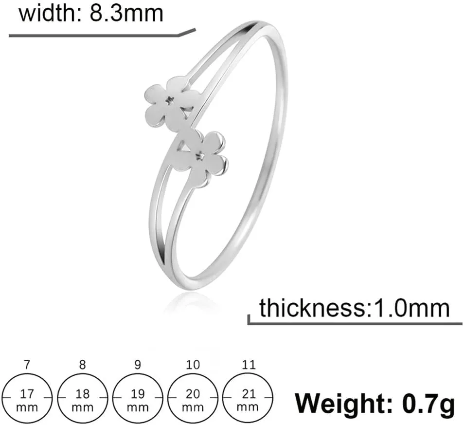 Pingyongchang Daisy Flower Rings Stainless Steel Daisy Ring Gold Minimalist Stacking Ring Statement Simple Aesthetic Jewelry Gift for Women