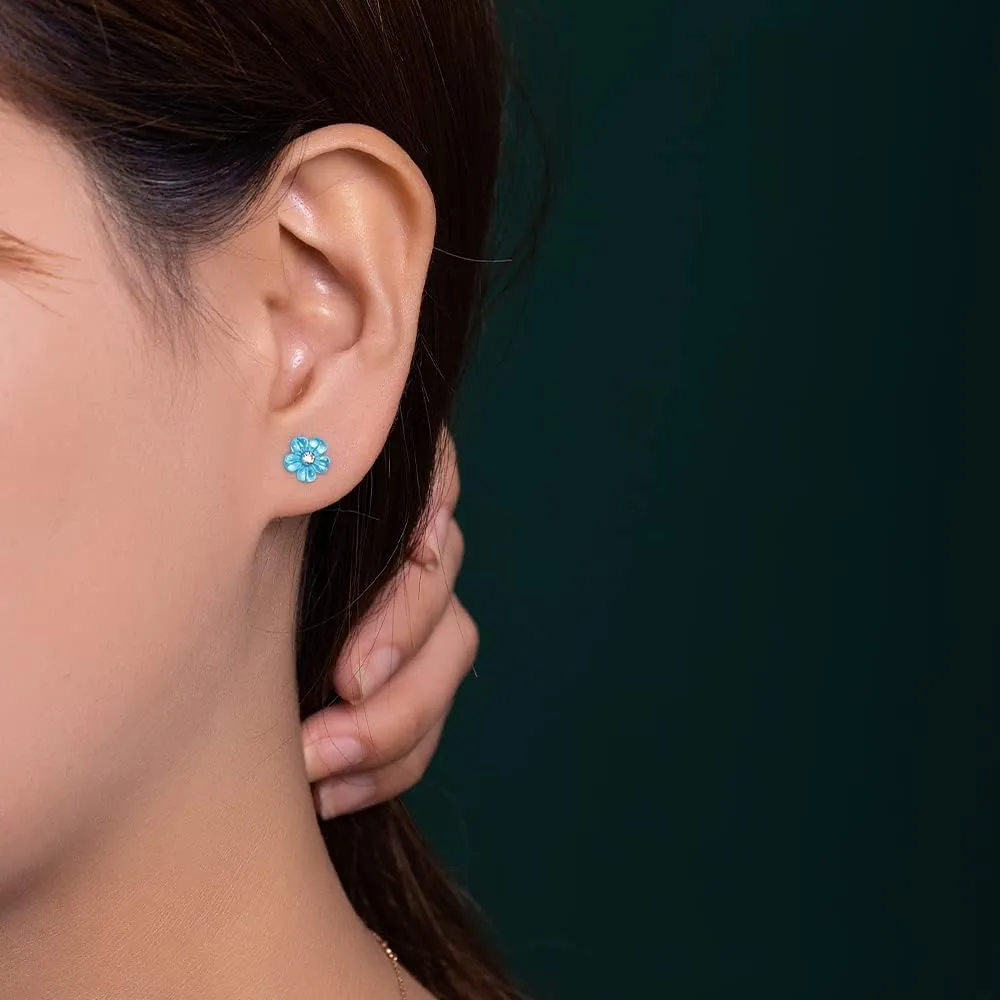 Plastic Earrings, KMEOSCH 2 Pairs of Hypoallergenic Small Cute Flower Plastic Post Earrings Studs for Sensitive Ears - Keep Piercing Hole Open and Help Heal New Piercings