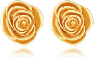 PLwelth Gold Flower Earrings for Women 14K Gold Plated Flower Stud Earring Small Statement Chunky Floral Earring Hypoallergenic Drop Earrings Trendy Jewelry Gift for Her Birthday Christmas