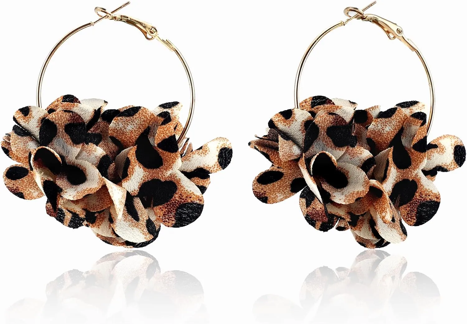 PLwelth Leopard Hoop Earrings for Women Large Hoop Drop Gold Earrings Jewelry Gifts for Birthday Christmas Stocking Stuffers