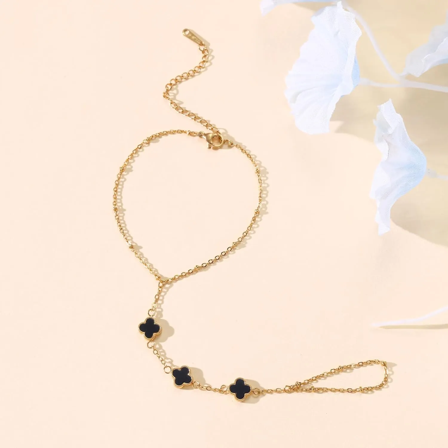 POWER WING Hand Chain Bracelet Ring Bracelet Hand Chain 14k Gold Bracelets for Women Ring Chain Gifts for Women Trendy Stuff