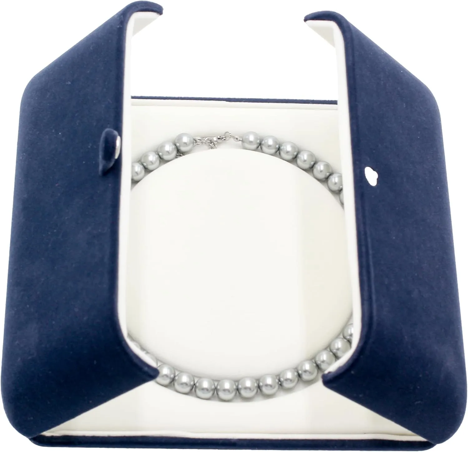 Premium velvet pearl necklace jewelry boxwedding jewelry box, holiday gifts, jewelry counter display, beautiful appearance, excellent texture (Dark Blue)