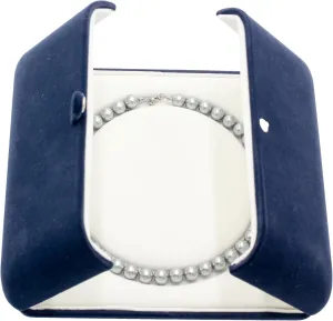 Premium velvet pearl necklace jewelry boxwedding jewelry box, holiday gifts, jewelry counter display, beautiful appearance, excellent texture (Dark Blue)