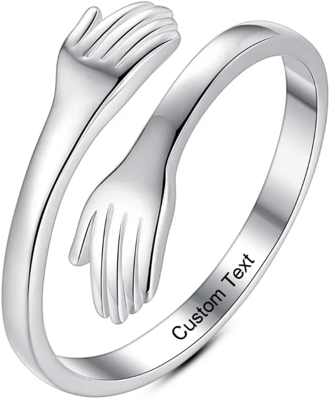 Promise Rings for Couples Mens Women's Men Her Thumb Women Adjustable Sterling Silver Cute Teen Girls Aesthetic Simple Dainty Personalized Engraved Custom Name