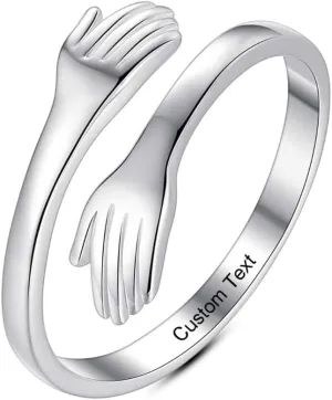 Promise Rings for Couples Mens Women's Men Her Thumb Women Adjustable Sterling Silver Cute Teen Girls Aesthetic Simple Dainty Personalized Engraved Custom Name