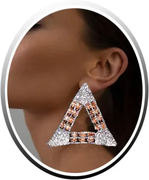 Punk Rhinestone Dangle Earrings for Women Trendy Boho Crystal Geometric Drop Triangle Earrings for Jewelry 80s Dangle
