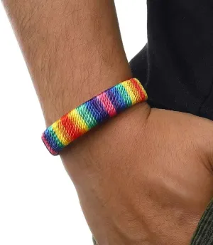 Rainbow Pride Bracelet LGBTQ Friendship Open Cuff Bracelets Colorful Bangle for Gay&Lesbian LGBTQ