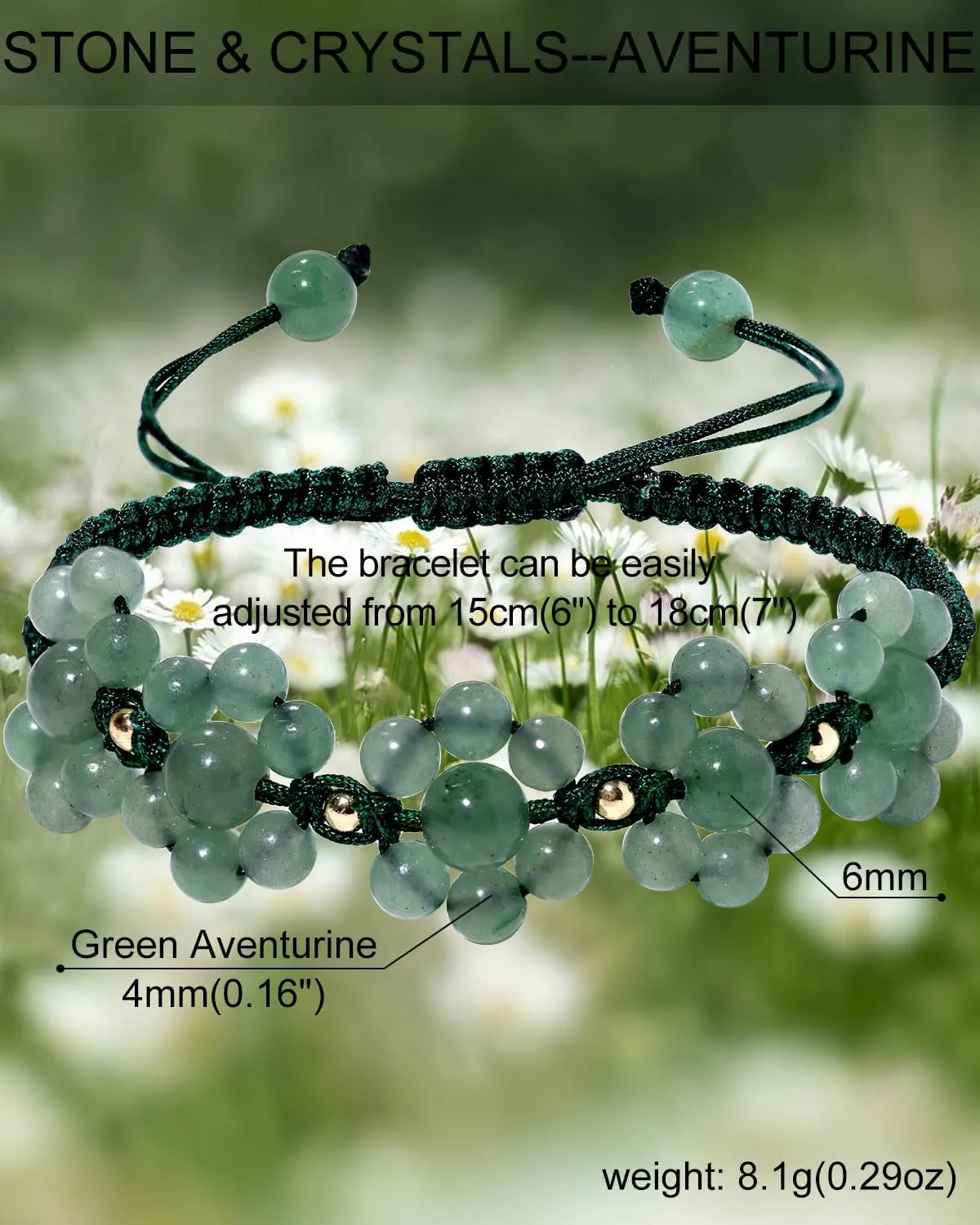 Real Agate Beaded Bracelets Handmade Flower Shape Woven Crystals and Gemstone Energy Friendship Bracelet for Women Jewelry Gifts