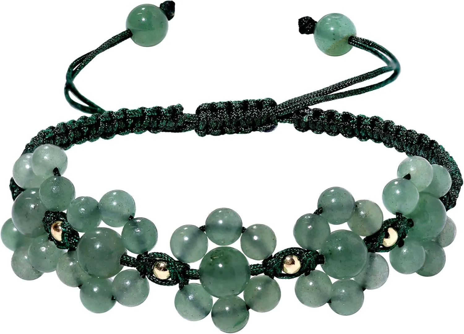 Real Agate Beaded Bracelets Handmade Flower Shape Woven Crystals and Gemstone Energy Friendship Bracelet for Women Jewelry Gifts