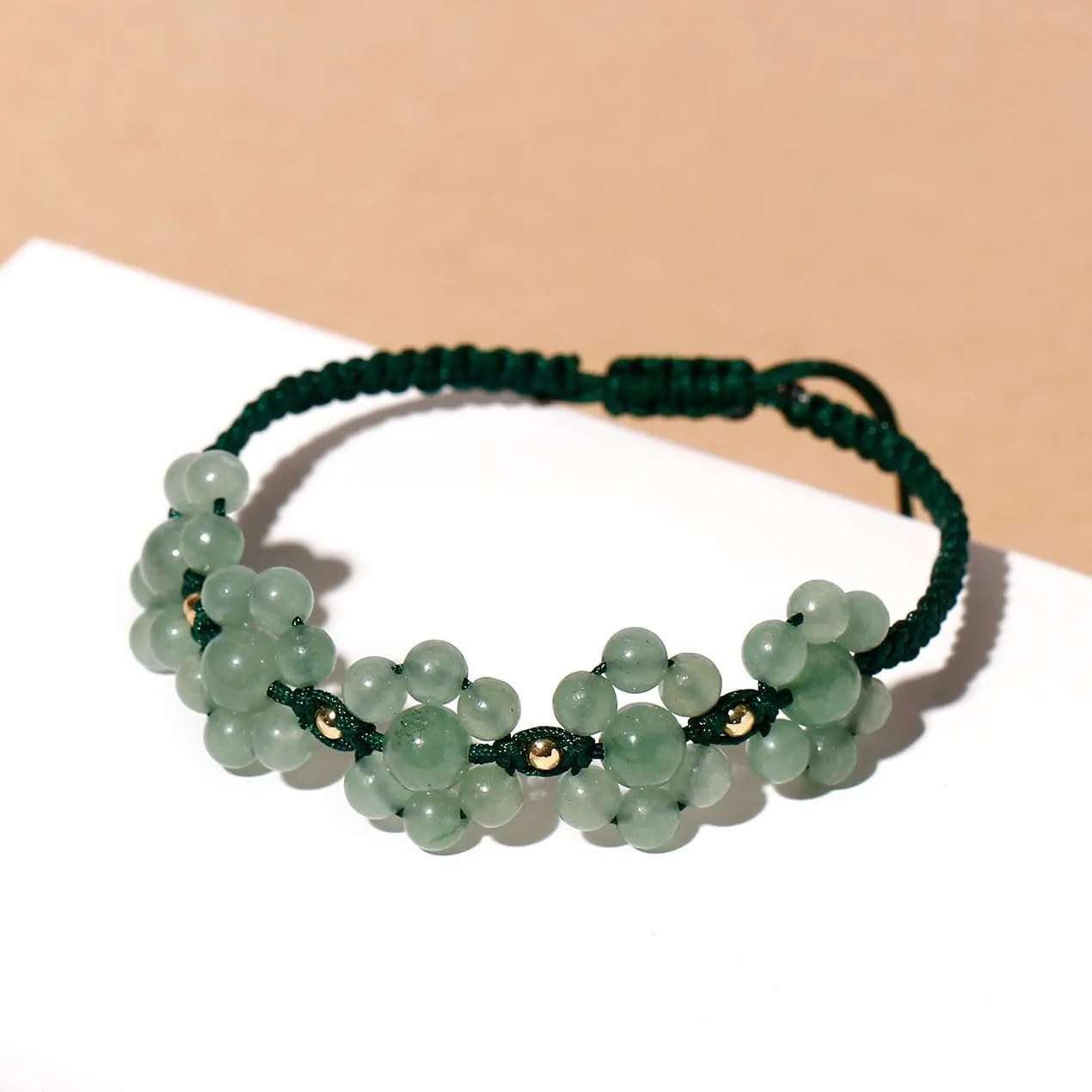 Real Agate Beaded Bracelets Handmade Flower Shape Woven Crystals and Gemstone Energy Friendship Bracelet for Women Jewelry Gifts