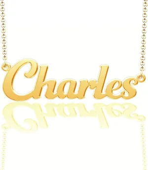 Real Silver Custom Name Necklace Gold Plated 24k Personalized Nameplate Silver Pendant 925
