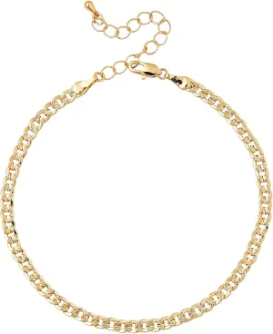 Red by Kiss 14K Gold Plated Glam Fashion Anklet, Hypoallergenic Cuff Link, Adjustable Strap, Lead & Nickel Free for Sensitive Skin