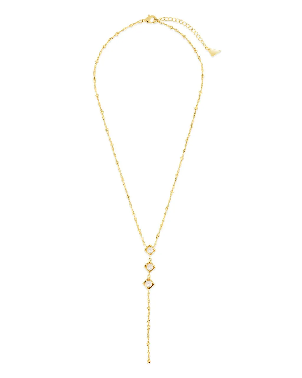 Reine Triple Pearl Lariat Necklace