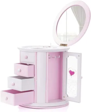 Renawe Girls Musical Jewelry Box Necklace Storage Accessories Gifts Cute Kids Jewelry Boxes for Little Girl Toddler Children Jewelry Organizer Best Girls Birthday Gift Stuff Child Music Jewelry Box