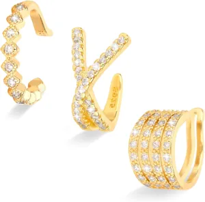 Rhinestone Ear Cuffs Non Piercing Cuff Earrings for Women