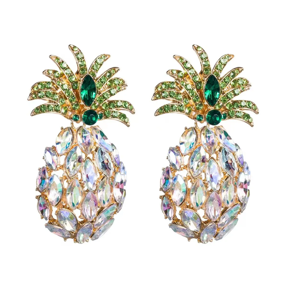 Rhinestone Pineapple Statement Earrings for Women Girls Fruit Jewelry Pineapple Gifts Trendy 2023