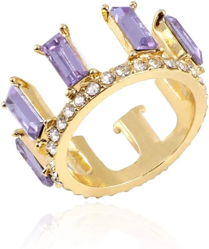 Rings for Women, Retro Simple Metal Irregular Vertical Bar Zircon Couple Ring Jewelry Gift