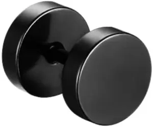 Round Black Stud Earrings For Mens Black Piercing Stud Earrings for Men & Women Unisex