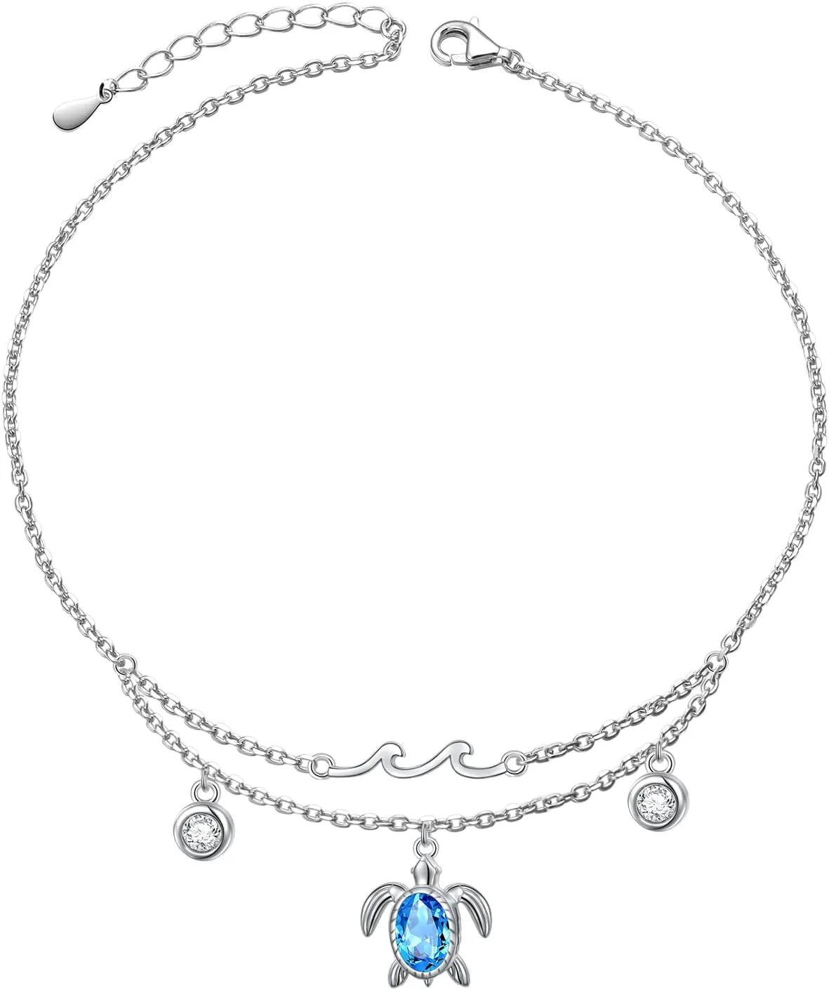 S925 Sterling Silver Anklets Adjustable Beach Foot Ankle Bracelet Jewelry Gifts For Women Girls