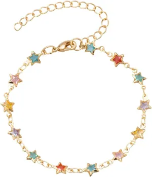 Sanyaa Gold Pearl Starfish Anklet Bracelet 18K Gold Stainless Steel Hawaiian Anklet for Women