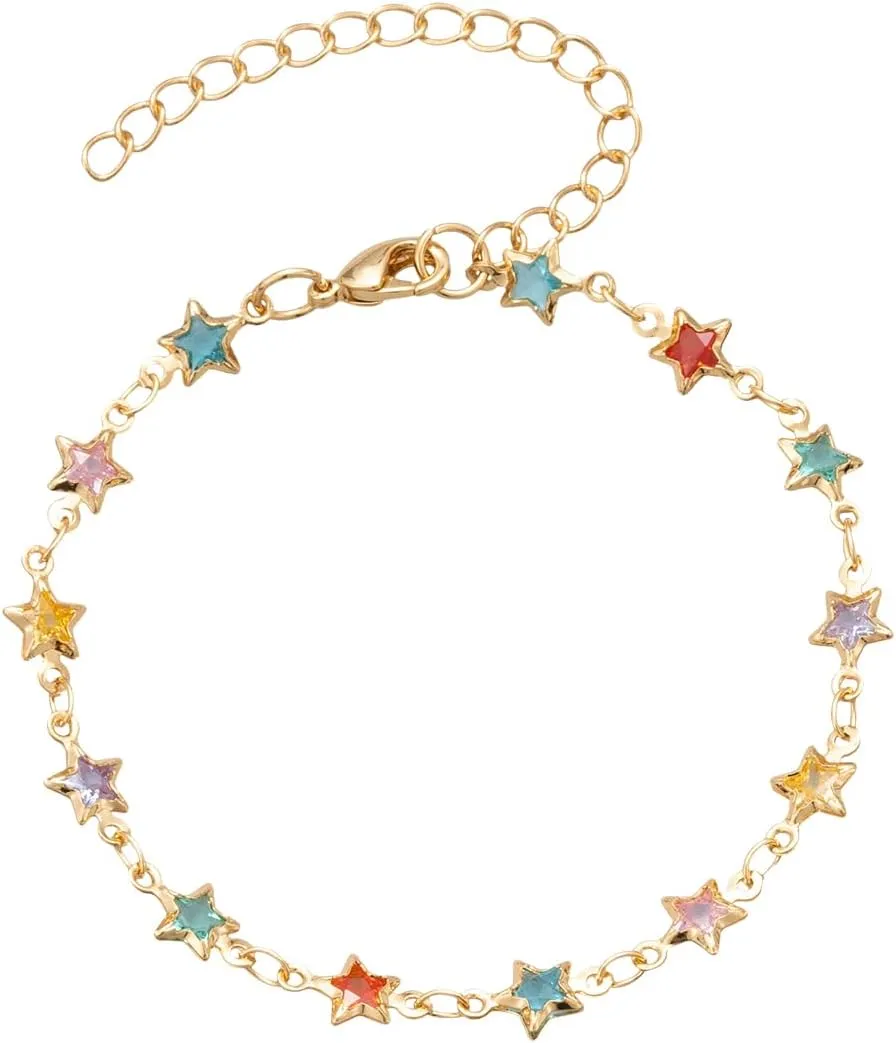 Sanyaa Gold Pearl Starfish Anklet Bracelet 18K Gold Stainless Steel Hawaiian Anklet for Women