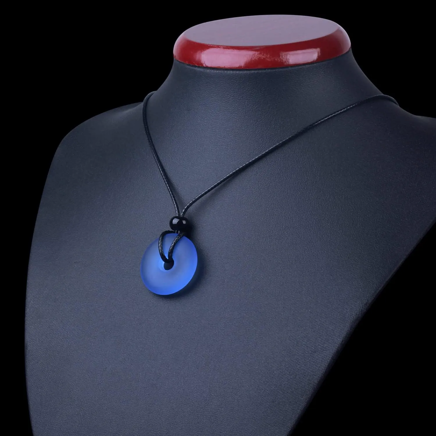 Sea Glass Jewelry - I am Happy Series - Classic Lucky Donut Necklace - Hawaiian Style Crystal Charm - Protection and Good Luck Amulet - Beach Jewelry for Women and Men - Handmade with Love