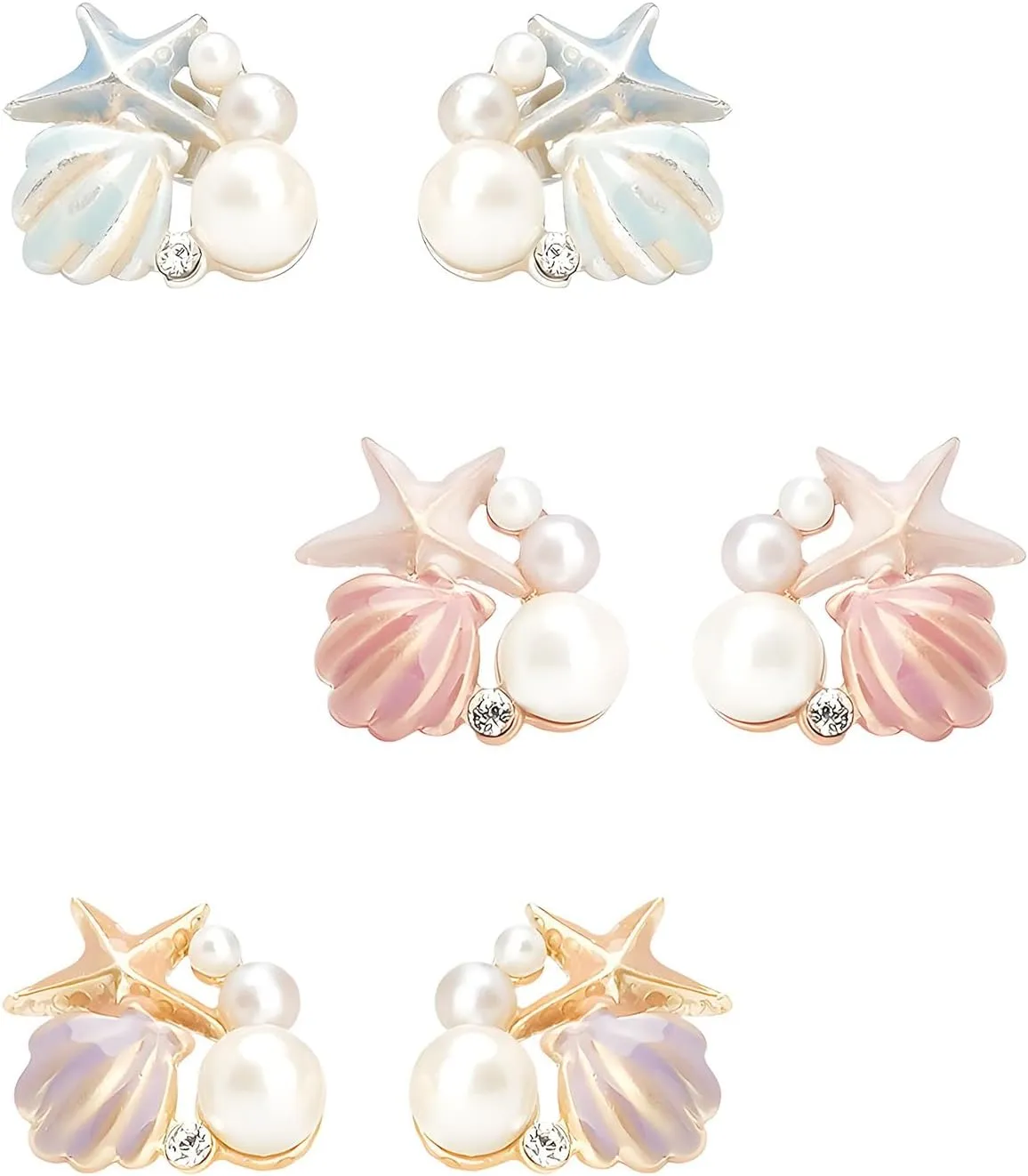 Seashell Earrings for Women Shell Earring Starfish Shell Pearl Earring for Women Summer Beach Jewelry Beachy Statement Prom Jewelry
