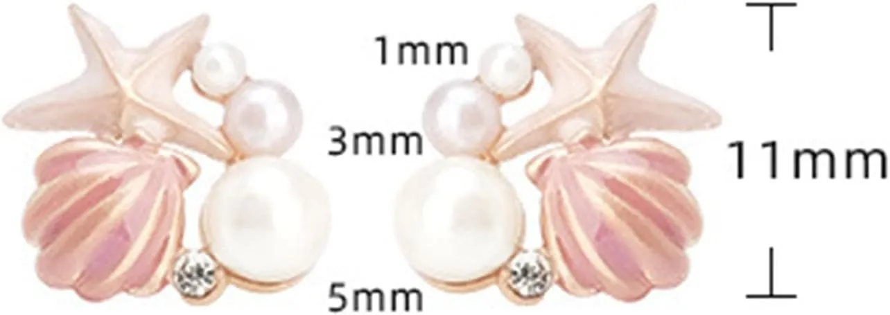 Seashell Earrings for Women Shell Earring Starfish Shell Pearl Earring for Women Summer Beach Jewelry Beachy Statement Prom Jewelry