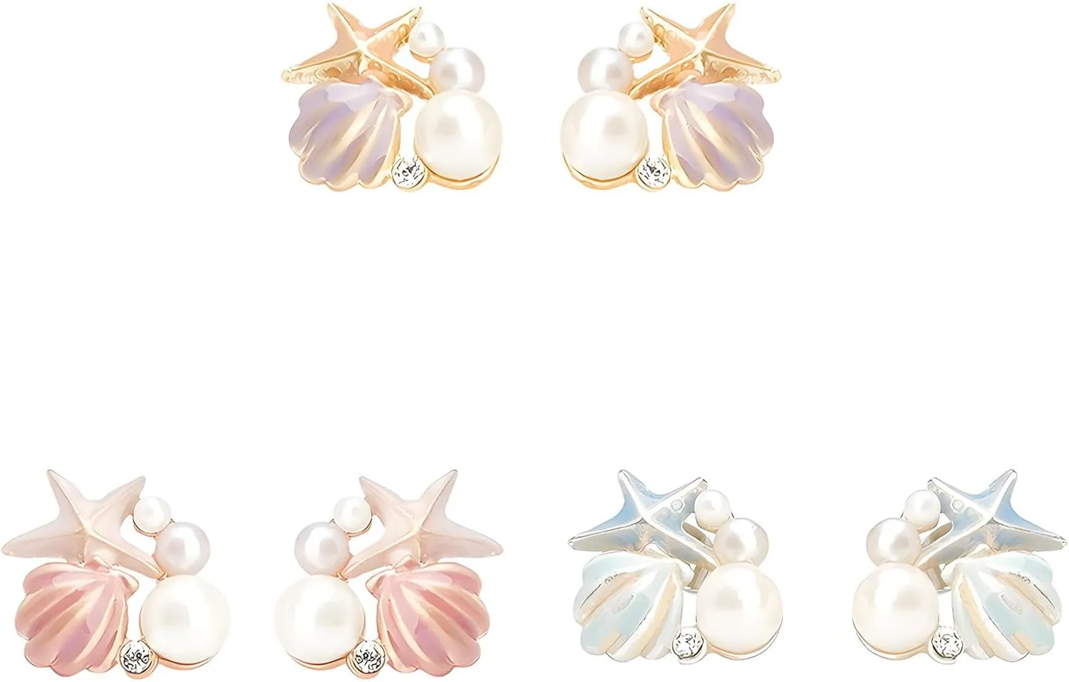 Seashell Earrings for Women Shell Earring Starfish Shell Pearl Earring for Women Summer Beach Jewelry Beachy Statement Prom Jewelry