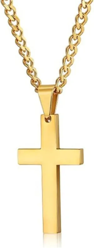 Sevenfly Cross Necklace for Men Titanium Steel Large Mens Cross Crucifix Pendant Necklace Chain Jewelry For Men Boys
