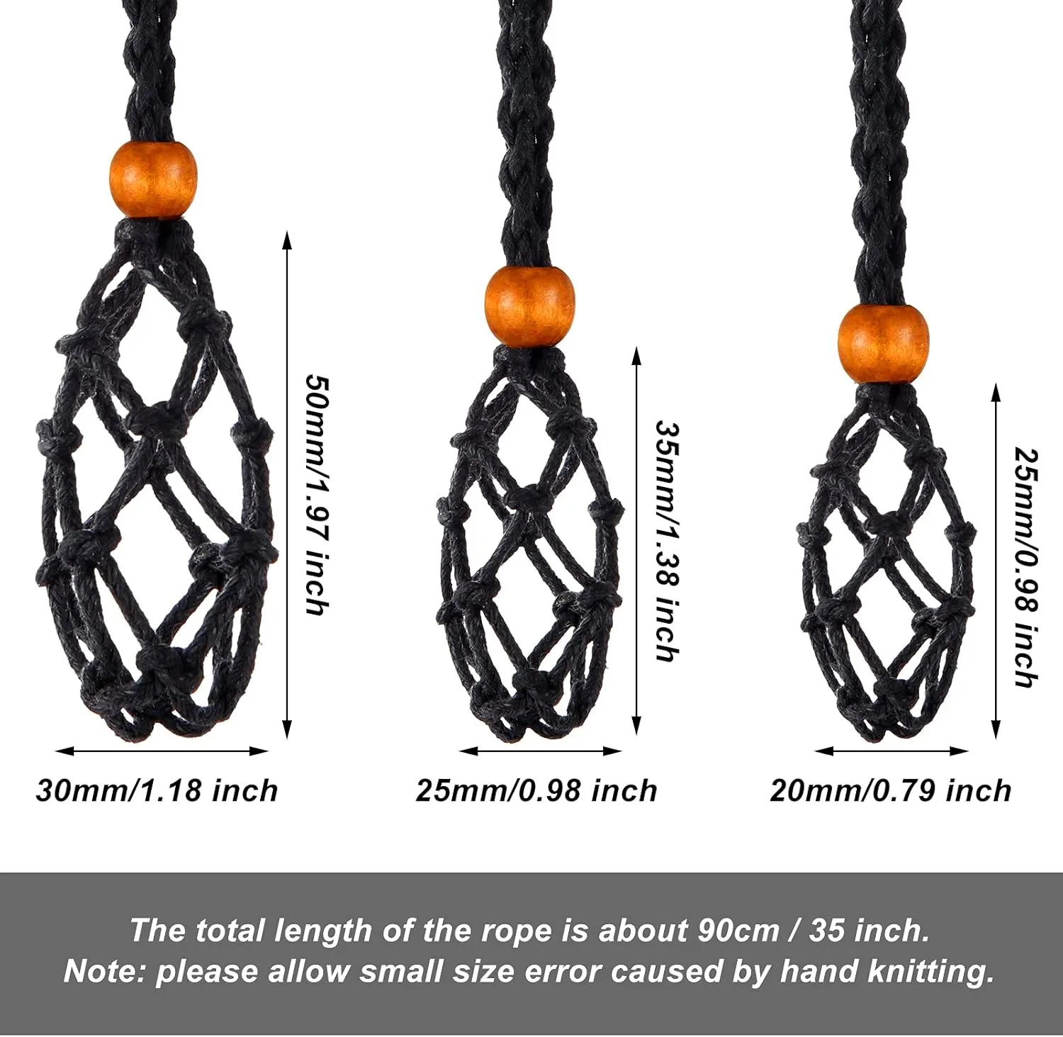 Shappy 3 Pieces Necklace Cord Empty Stone Holder Adjustable Pendant Stone Holder Pendant Necklace Cord for Crystals DIY Jewelry Bracelet accessory