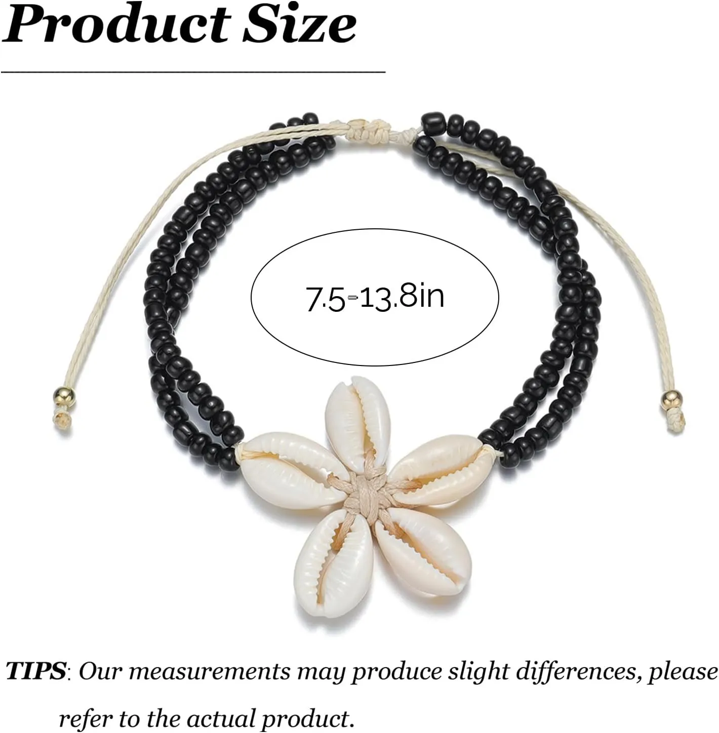 Shell Anklets for Women Shell Beach Jewelry Accessories White Pink Black Flower Ankle Bracelet Summer Vacation Dress Outfits