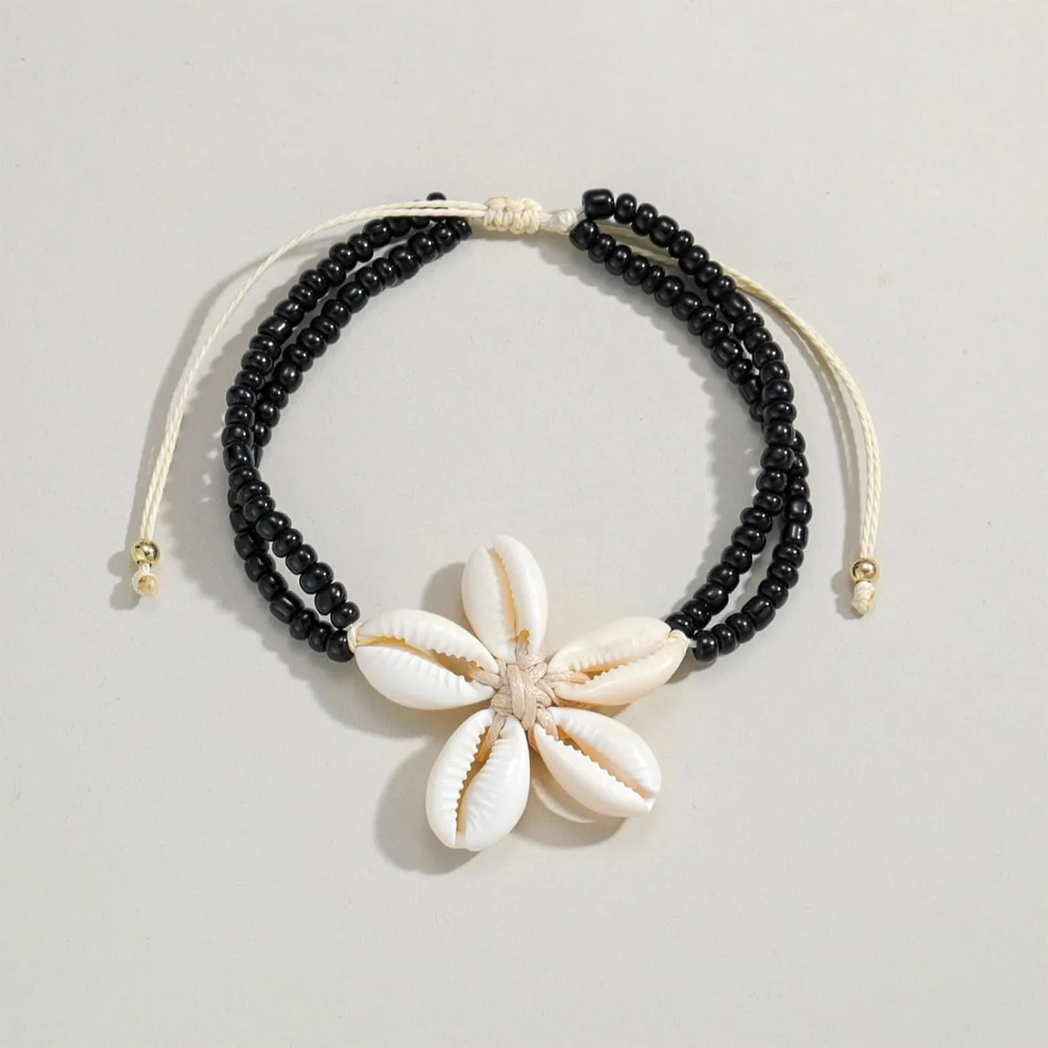 Shell Anklets for Women Shell Beach Jewelry Accessories White Pink Black Flower Ankle Bracelet Summer Vacation Dress Outfits