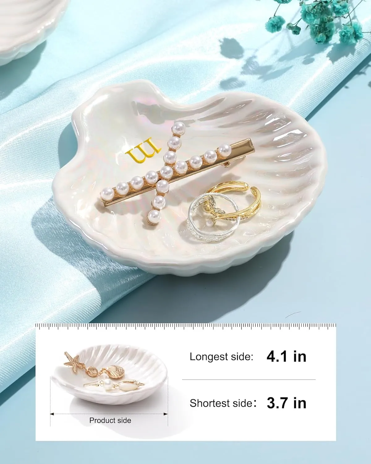 Shell Ceramic Ring Tray Trinket Dish Jewelry Plate Tray College Girl 18 19 Year Old Birthday Gifts Regalos De Cumpleaos Navidad Para Mujer Mama Ninas Mi Novia Maestra 14 Febrero San Valentn Ideas