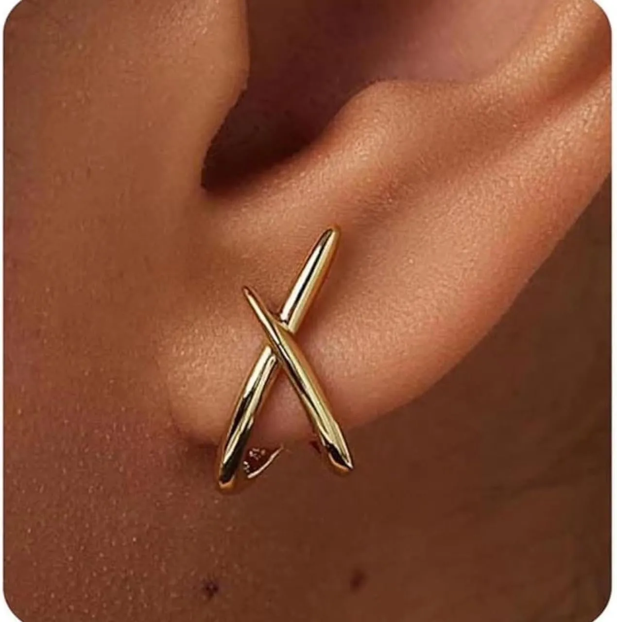 Shining Star Gold Silver Plated Gold Star Trendy Stud Earrings for Women - Hypoallergenic Small Post Pierced Studs Earrings Stylish Jewelry Gifts, Unique Design, Perfect Choice Jewelry Gift