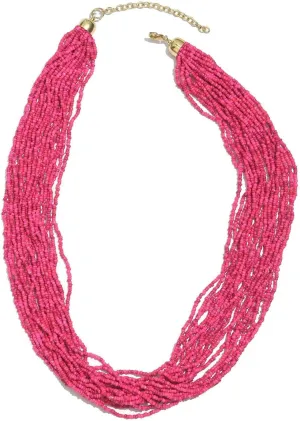 Shop LC Beaded Goldtone Seed Bead Multi Layered Necklace for Women Jewelry Size 20" Birthday Gifts