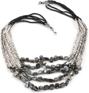 Shop LC Seed Bead Therapy Multi Strand Layered Choker Beaded Necklace for Women Jewelry Birthday Gifts for Women Size 24" Boho Western Birthday Gifts