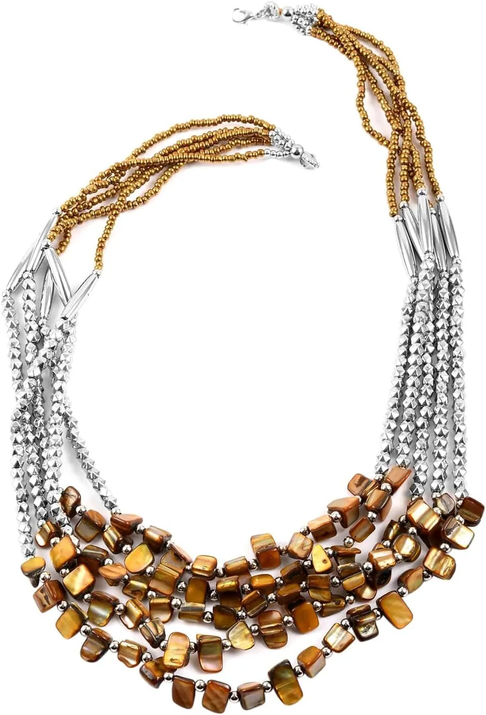 Shop LC Seed Bead Therapy Multi Strand Layered Choker Beaded Necklace for Women Jewelry Birthday Gifts for Women Size 24" Boho Western Birthday Gifts