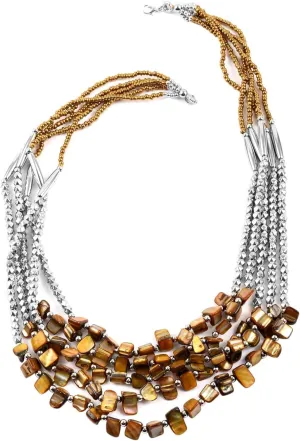 Shop LC Seed Bead Therapy Multi Strand Layered Choker Beaded Necklace for Women Jewelry Birthday Gifts for Women Size 24" Boho Western Birthday Gifts