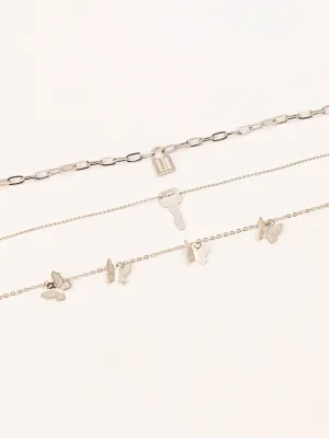 Silver Anklet Set