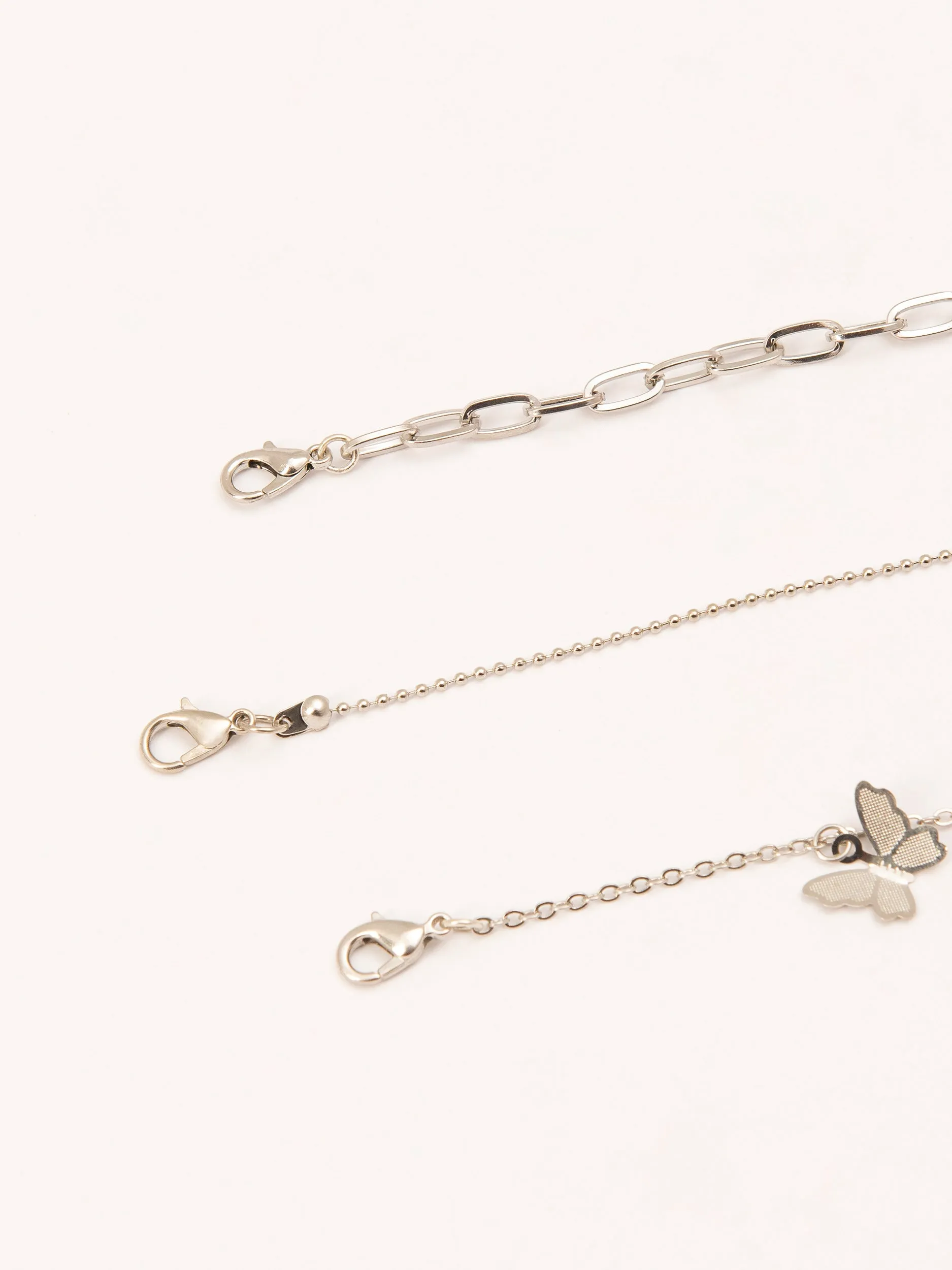 Silver Anklet Set